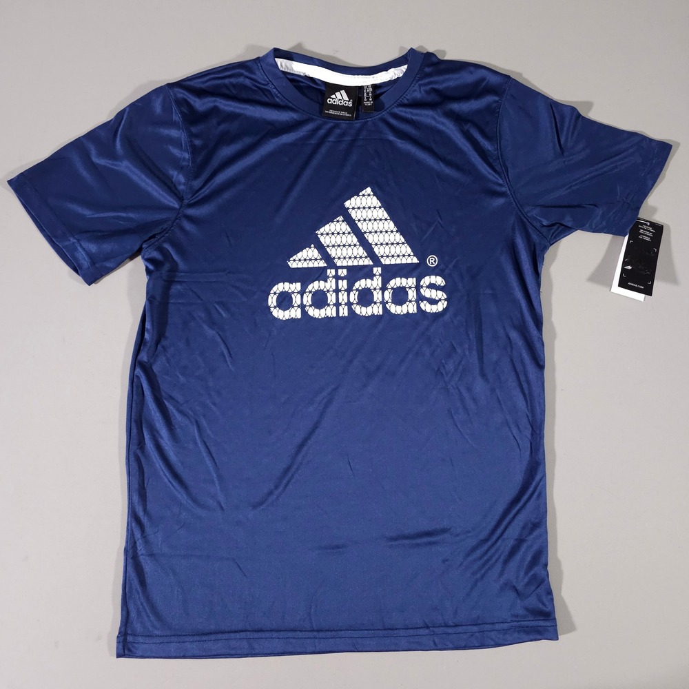 Adidas T-Shirt Mens Medium Navy Blue Graphic Logo Short Sleeve Athletic Tee